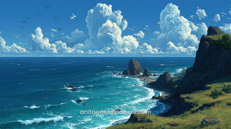 Beautiful Scenery Desktop Wallpaper - Coastal Cliffs #01
