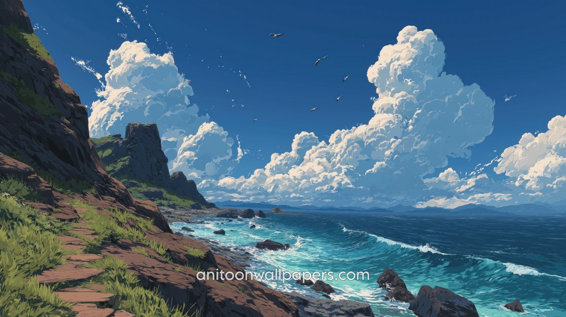 Beautiful Scenery Desktop Wallpaper - Ocean Cliffs #02