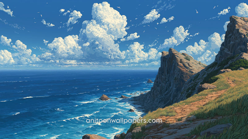 Beautiful Scenery Desktop Wallpaper - Cliff Waterfall #08