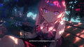 Anime Girl Desktop Wallpaper - Pink Hair on Dark Garden Bench #55