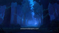 Anime Desktop Wallpaper - Dark Forest Glowing Orb & Rune Vines at Night #68