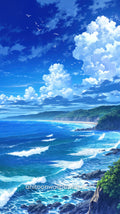 Beautiful Scenery Phone Wallpaper - Ocean Waves #04