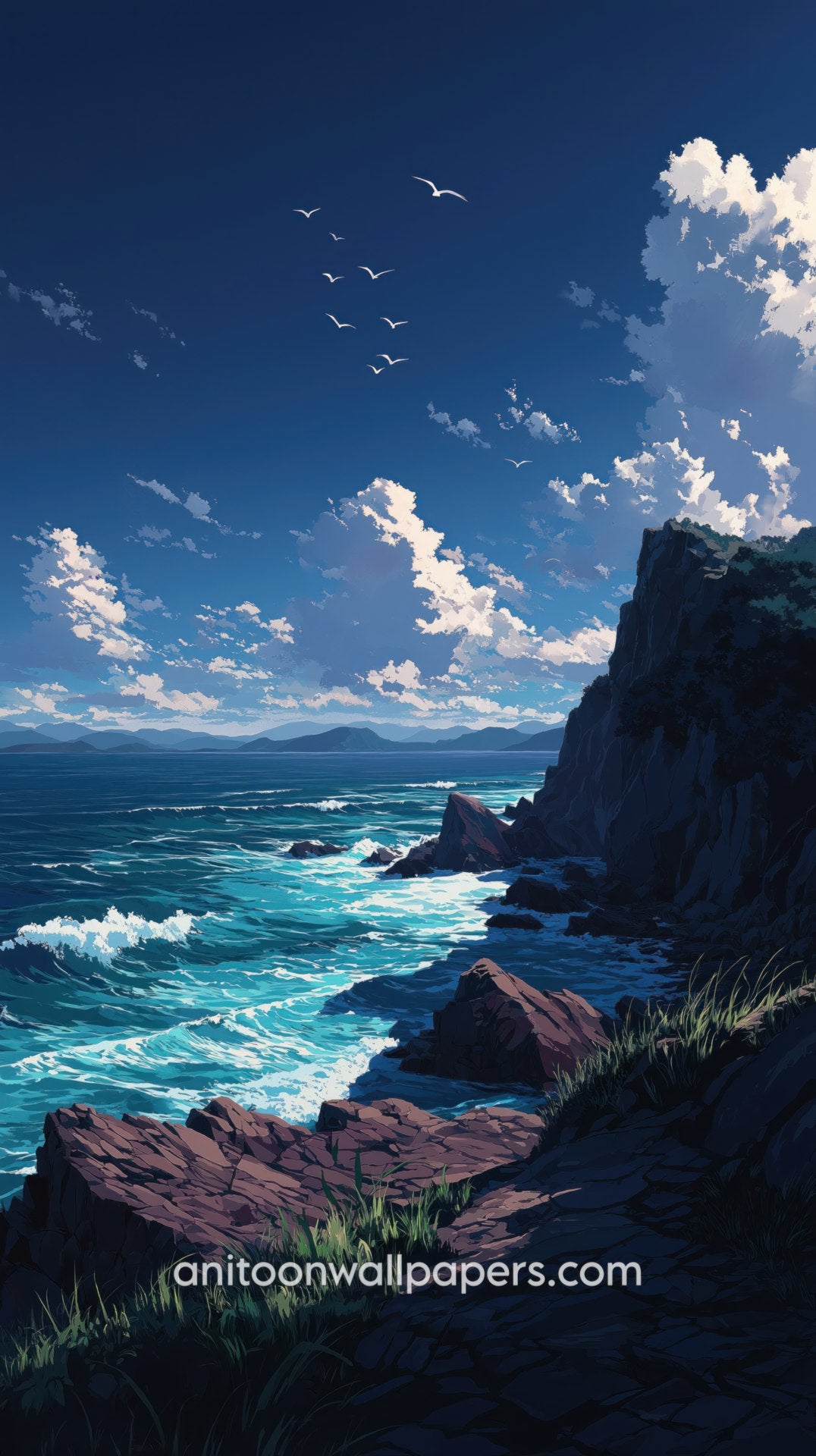 Beautiful Scenery Phone Wallpaper - Coastal Horizon #07