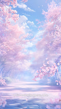 Anime Cherry Blossom Phone Wallpaper - Pastel Glow Path & Soft Sky #32