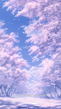 Anime Cherry Blossom Canopy Phone Wallpaper - Lavender Sky View #33